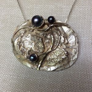 Sterling Silver Organic form Necklace
